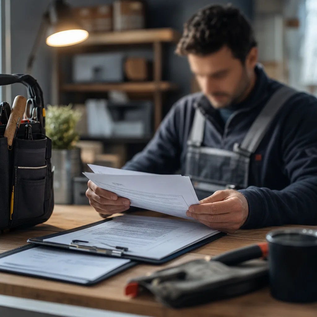 Vérification des documents d'un artisan qualifié et assuré